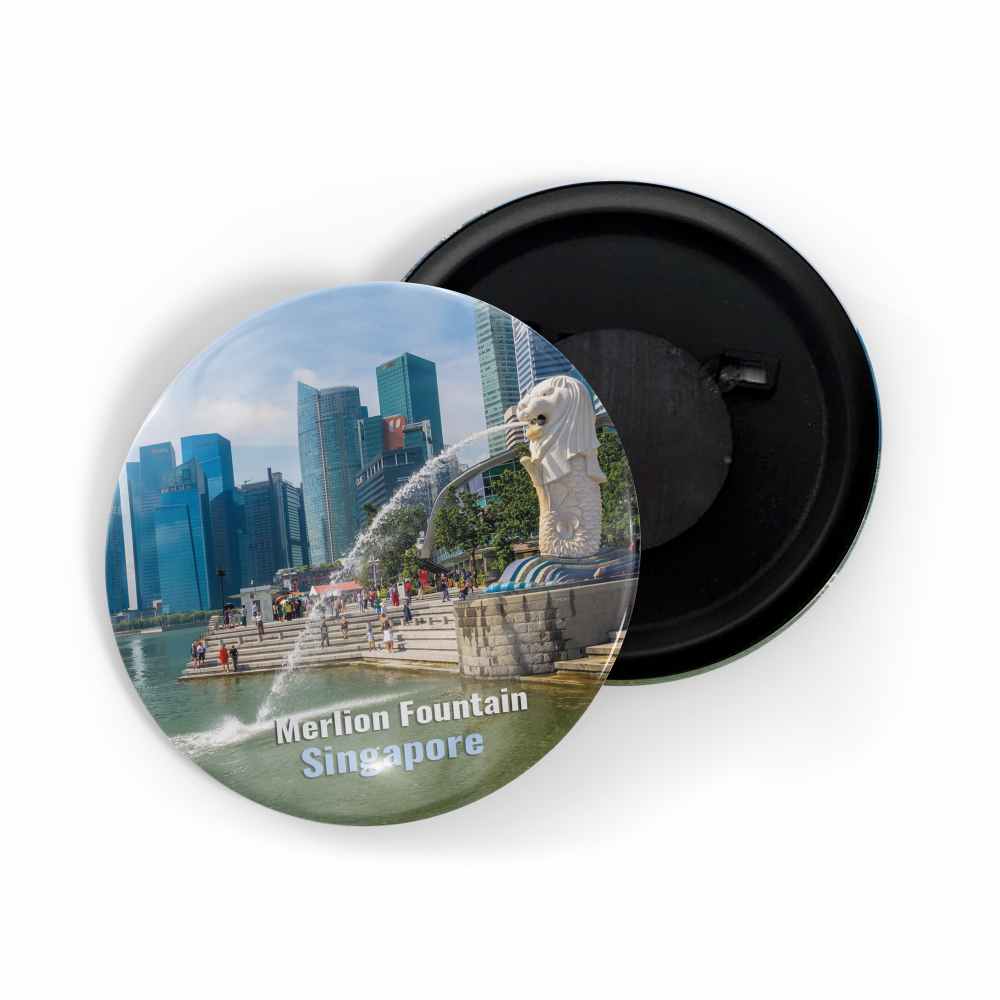 dhcrafts Fridge Magnet Multicolor Famous Tourist Place Merlion Fountain Singapore Glossy Finish Design Pack of 1
